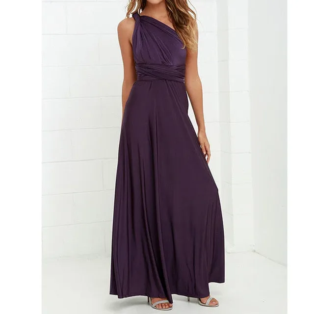 Sexy Long Bridesmaid Multi Way Wrap Convertible Infinity Maxi Dress Hollow Out Bandage Vestidos