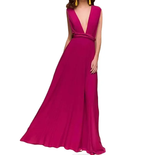 Sexy Long Bridesmaid Multi Way Wrap Convertible Infinity Maxi Dress Hollow Out Bandage Vestidos