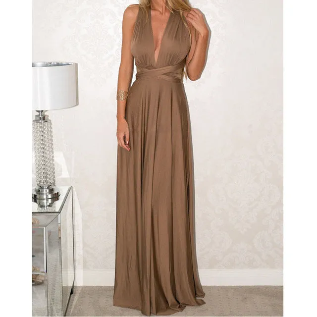 Sexy Long Bridesmaid Multi Way Wrap Convertible Infinity Maxi Dress Hollow Out Bandage Vestidos