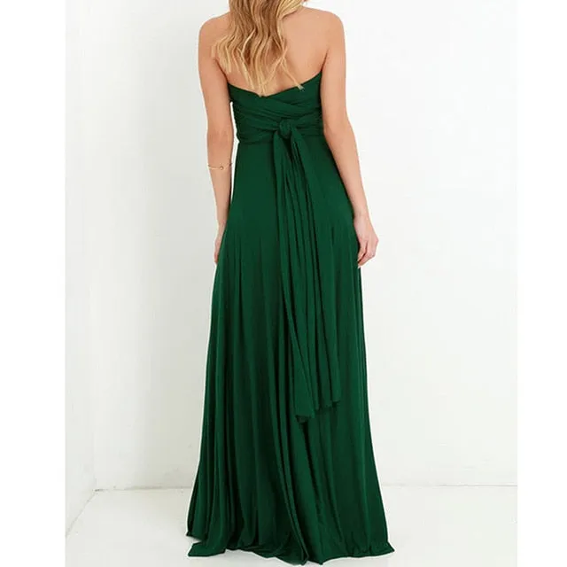 Sexy Long Bridesmaid Multi Way Wrap Convertible Infinity Maxi Dress Hollow Out Bandage Vestidos