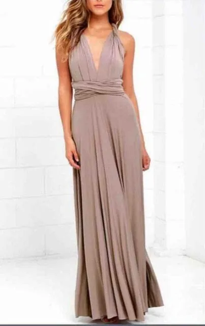 Sexy Long Bridesmaid Multi Way Wrap Convertible Infinity Maxi Dress Hollow Out Bandage Vestidos