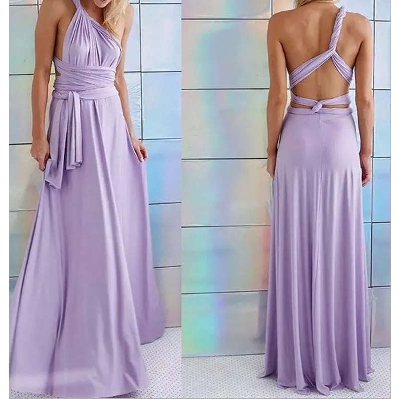 Sexy Long Bridesmaid Multi Way Wrap Convertible Infinity Maxi Dress Hollow Out Bandage Vestidos