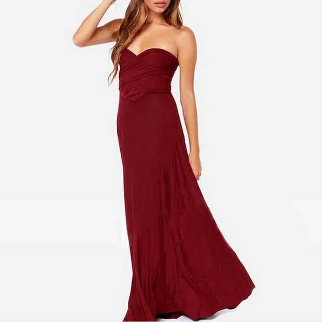 Sexy Long Bridesmaid Multi Way Wrap Convertible Infinity Maxi Dress Hollow Out Bandage Vestidos