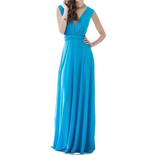 Sexy Long Bridesmaid Multi Way Wrap Convertible Infinity Maxi Dress Hollow Out Bandage Vestidos