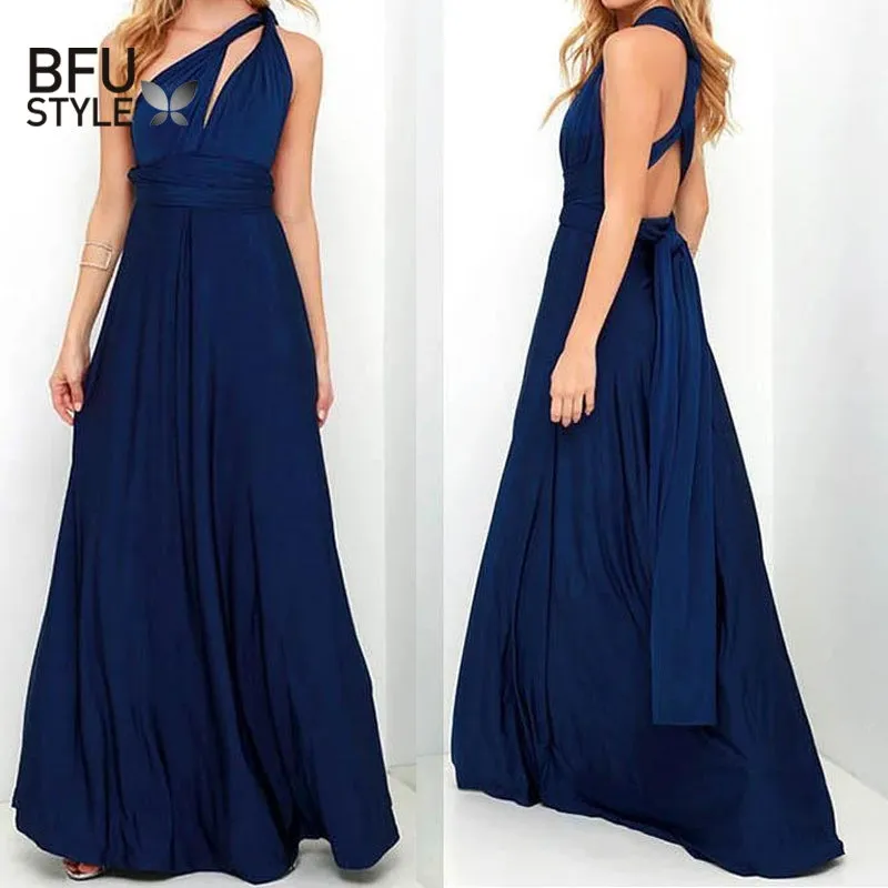 Sexy Long Bridesmaid Multi Way Wrap Convertible Infinity Maxi Dress Hollow Out Bandage Vestidos