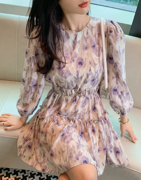 TastyHottie - BOHO FLORAL PRINT BOW TIE NECK CHIFFON SUMMER DRESS