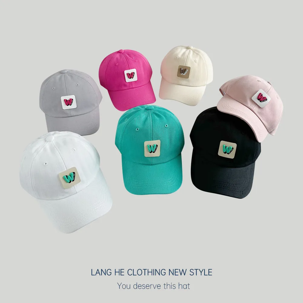 Trendy style~Spring and summer letter three-dimensional W square logo men's and women's baseball caps sunshade caps  sun protection hats