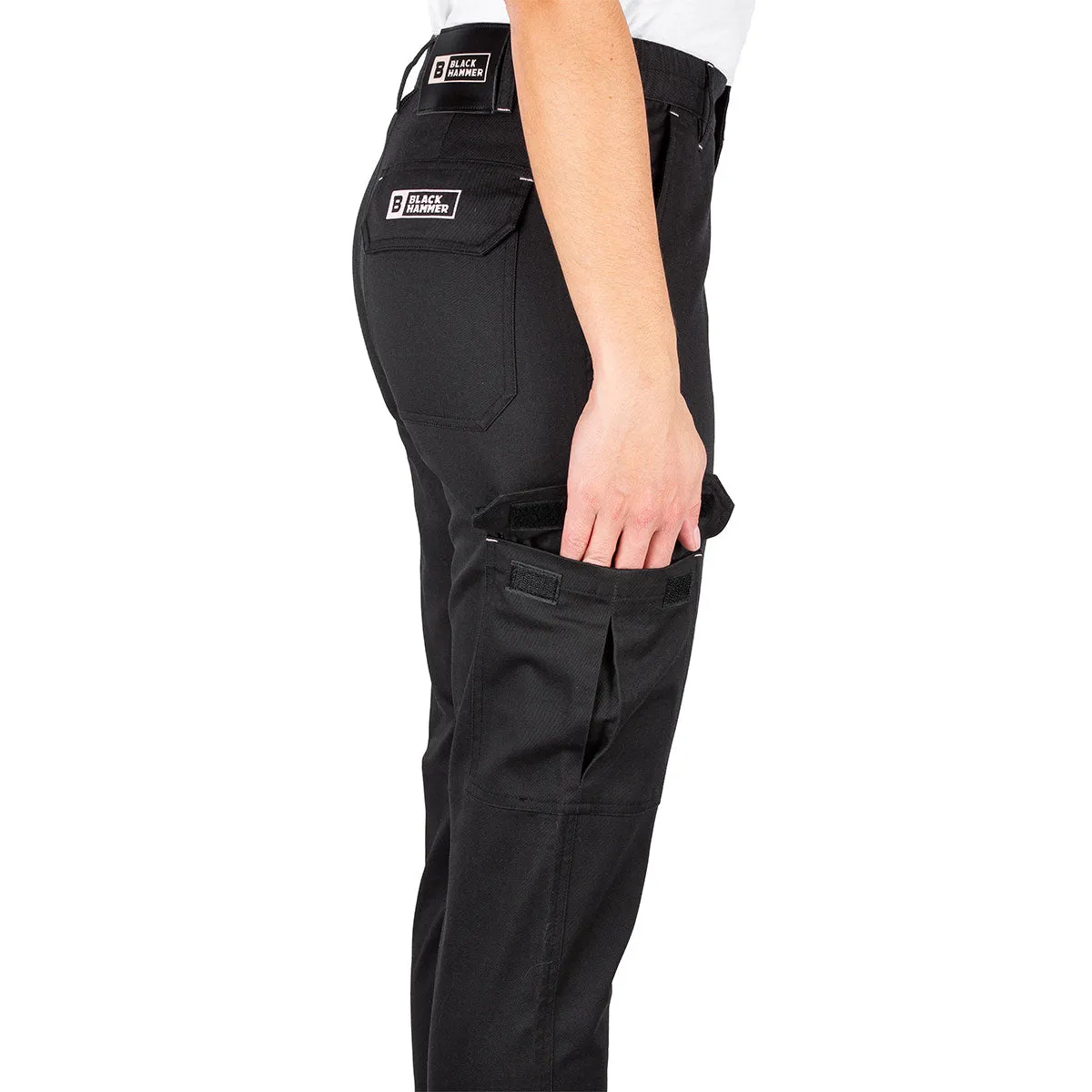 Womens Cargo Work Trousers Multi Pockets Elastic Waist Endure Workwear