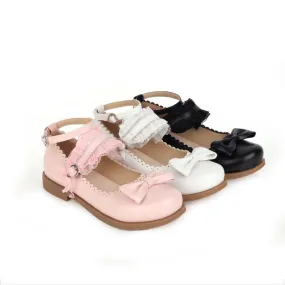 Women's  Lace Bowtie Flats Mary Jane Shoes